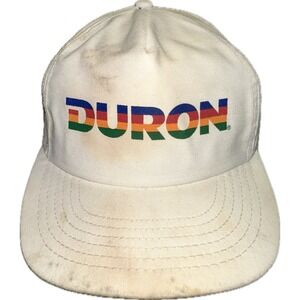 Duron White Trucker Hat SnapBack Cap One Size Fits Most Multi Color Logo